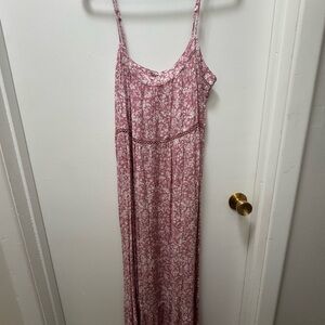 Pink Rose Pink and White Sleeveless Sundress